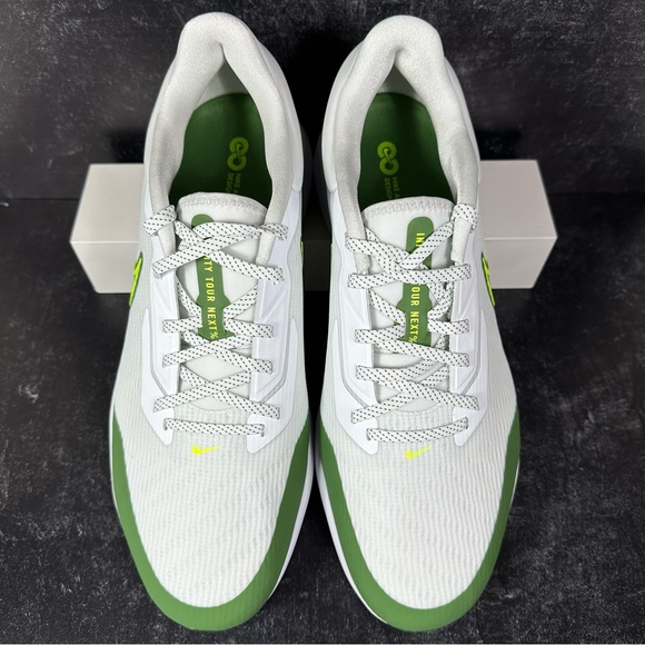 AIR ZOOM INFINITY TOUR NEXT% MENS SPIKED GOLF SHOES SIZE 14 WHITE TREELINE GREEN - Picture 2 of 10